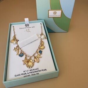 House of Harlow 1960 Gold and Blue Necklace